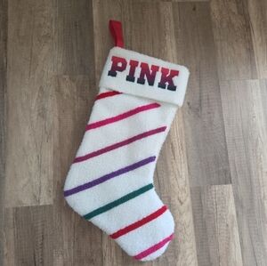🥳bundle 3 For $15 🥳PINK Victoria's Secret Striped Holiday Stocking Sherpa
